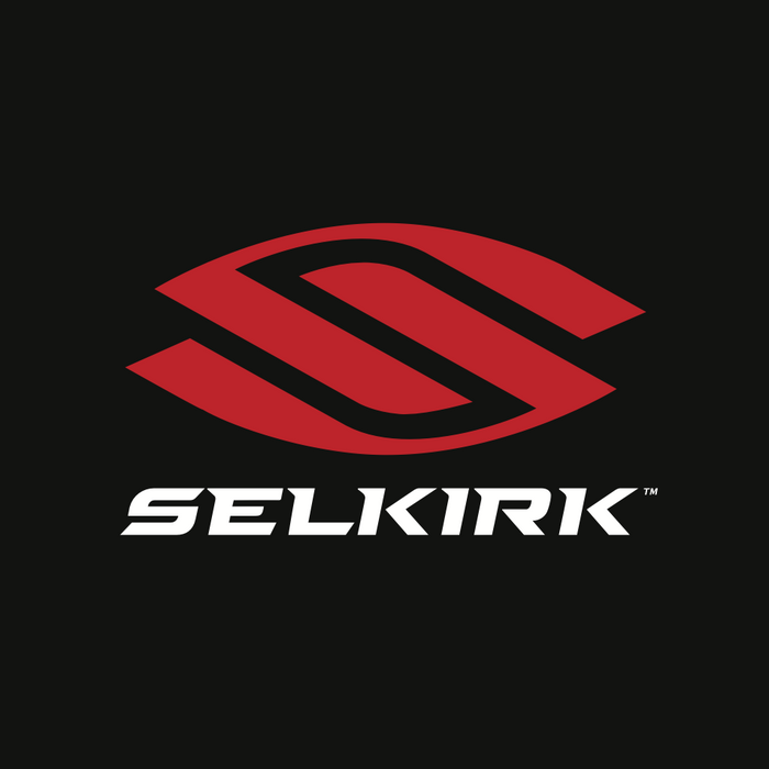 Red and black logo with 'Selkirk' text on a black background