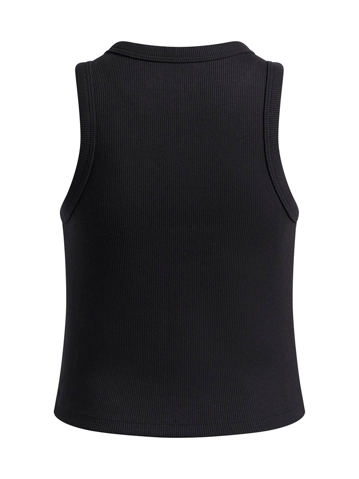 UA Rival Rib Tank negro para niña