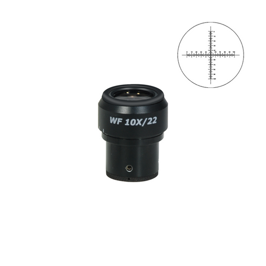 10mm/100 Div Eyepiece Field of View Dia. 15mm 10X Reticle Adjustable Eyepiece ( Dia. 30/FN22), SKU SZ02173241, three quarter front view