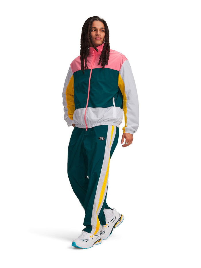 UA Icon Woven Track Full Zip rosado para hombre
