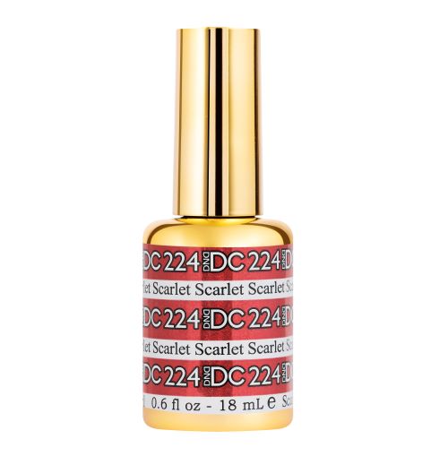 DND DC Mermaid Soak off Gel in holographic glitter - #224 Scarlet