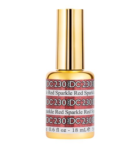 DND DC Mermaid Soak off Gel in holographic glitter - #230 Sparkle Red