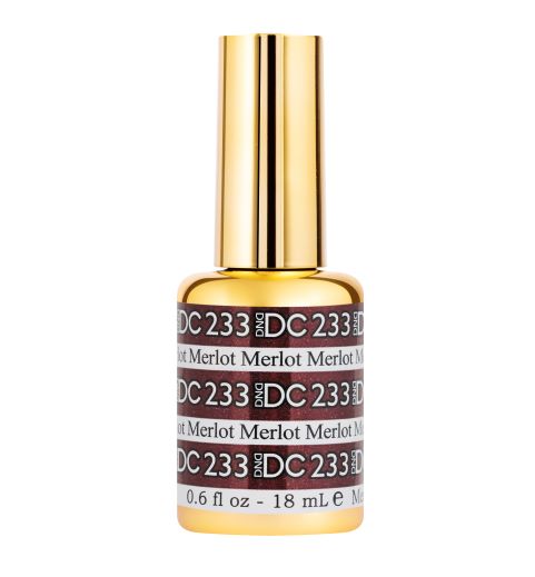 DND DC Mermaid Soak off Gel in holographic glitter - #233 Merlot