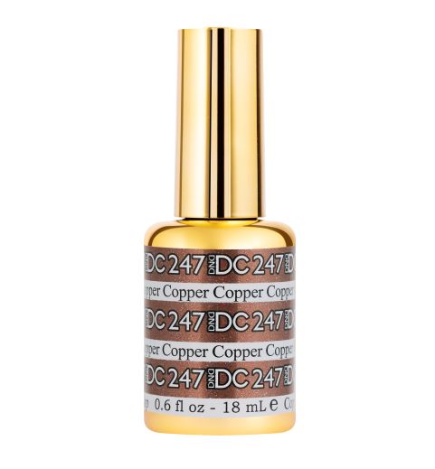 DND DC Mermaid Soak off Gel in holographic glitter - #247 Copper
