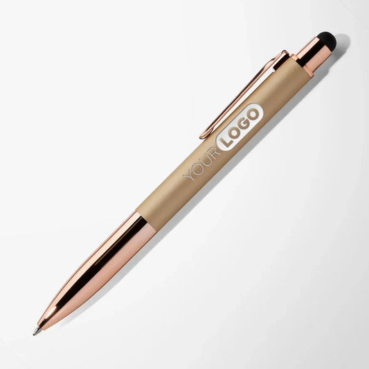 Engraved Mineral Aria Pen with Rose Gold Trim