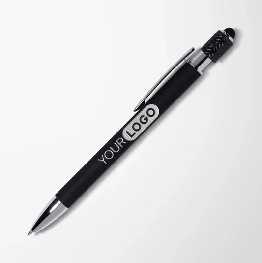 Engraved Soft Touch Compass Fidget Stylus Pen