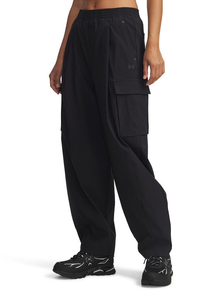 Pantalón Lifestyle para mujer Unstoppable Woven Ripstop Cargo negro Under Armour