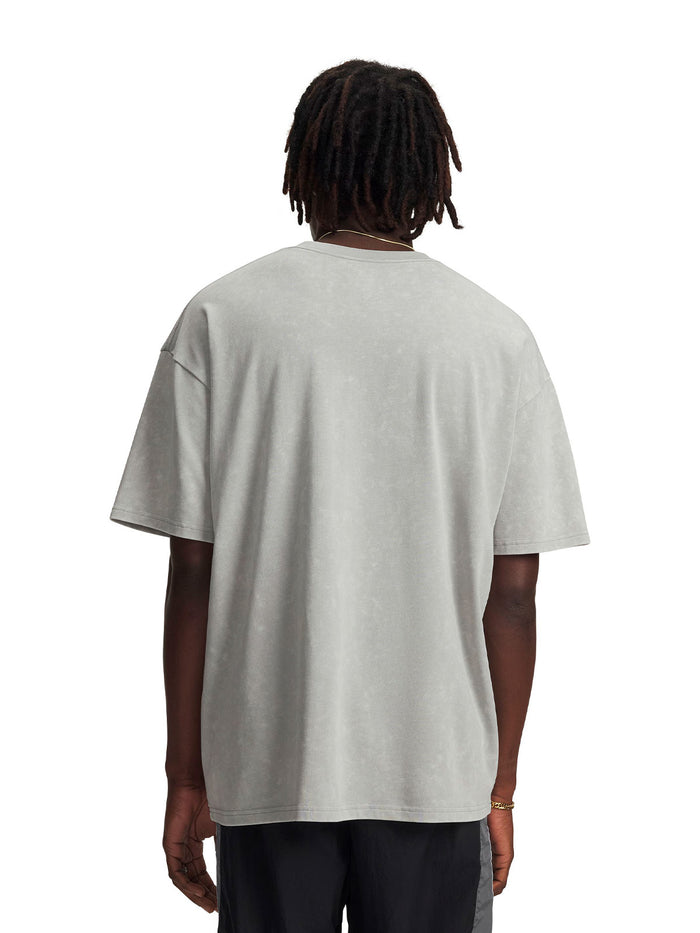 UA Heavyweight Oversized Logo Wash gris para hombre