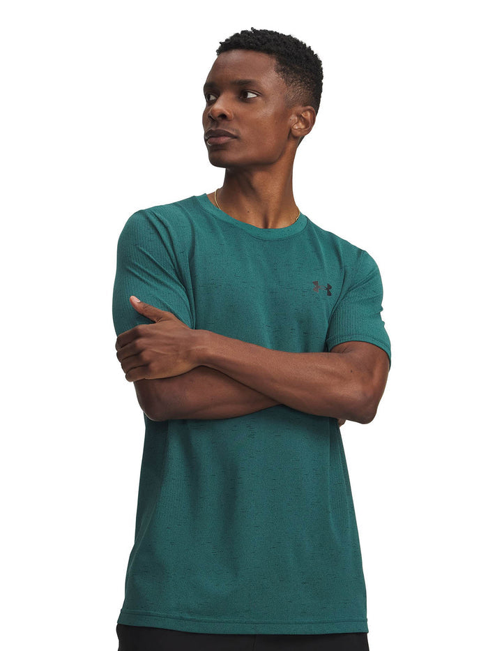 UA Vanish Seamless Polera manga corta verde para hombre