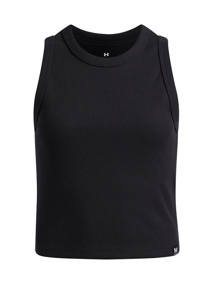 UA Rival Rib Tank negro para niña