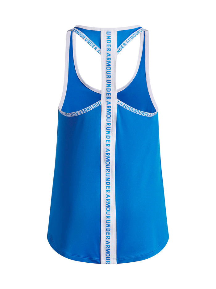 Polera sin mangas de entrnamiento para niña Knockout Azul Under Armour