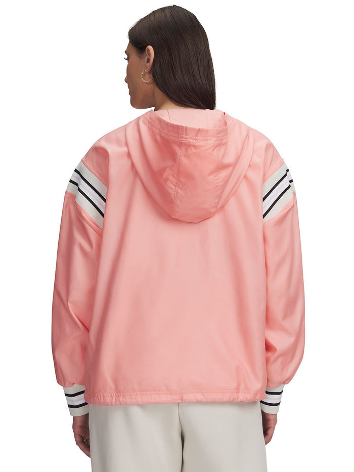 UA Icon Woven Heritage ¼ Zip Poleron rosado para mujer