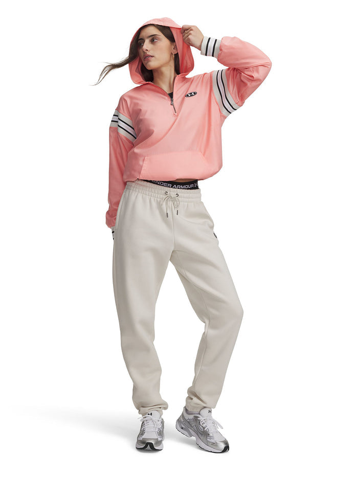 UA Icon Woven Heritage ¼ Zip Poleron rosado para mujer