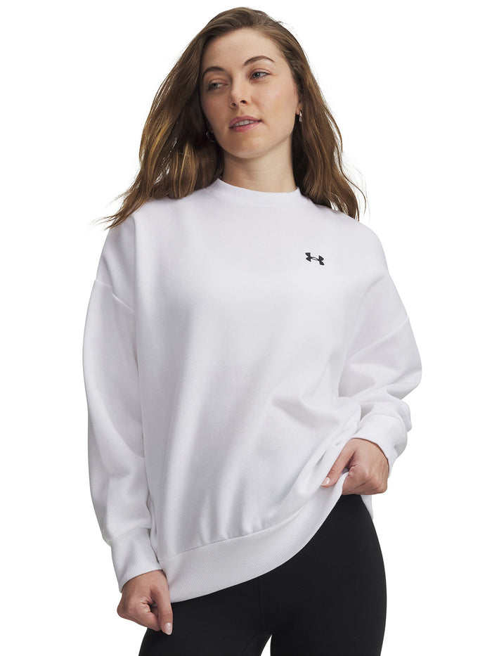 Polerón Lifestyle para mujer Rival Fleece Oversized blanco Under Armour