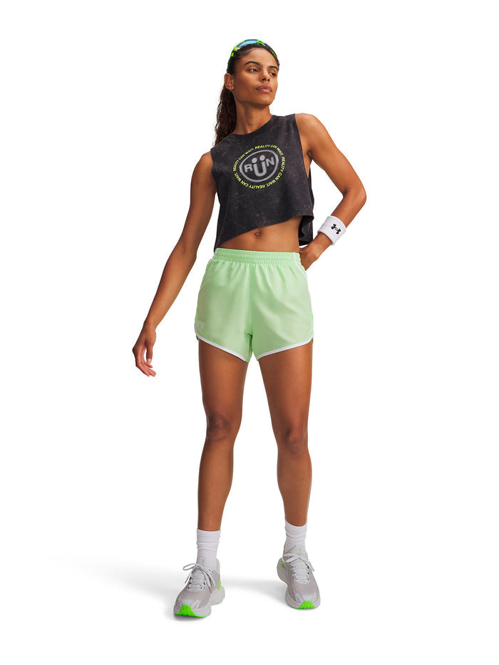UA Fly-By 3" verde para mujer