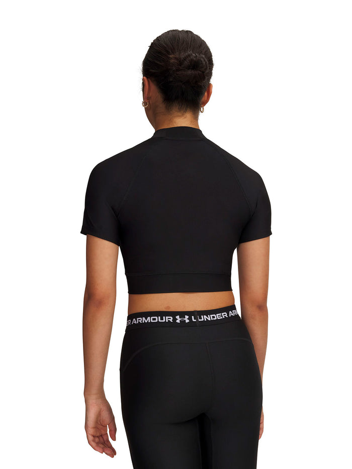 UA HeatGear Crop Mock negro para mujer