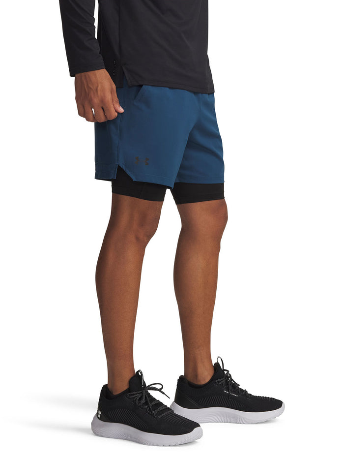 UA Vanish Woven 2 en 1 Shorts azul para hombre