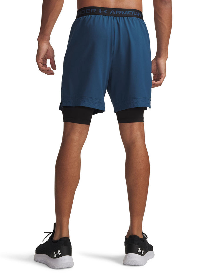UA Vanish Woven 2 en 1 Shorts azul para hombre